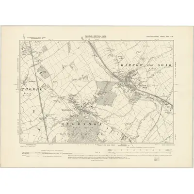 1901 Map of Leicestershire XVIII.SW, 1904 Print
