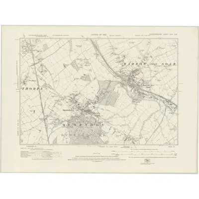 1919 Map of Leicestershire XVIII.SW, 1922 Print