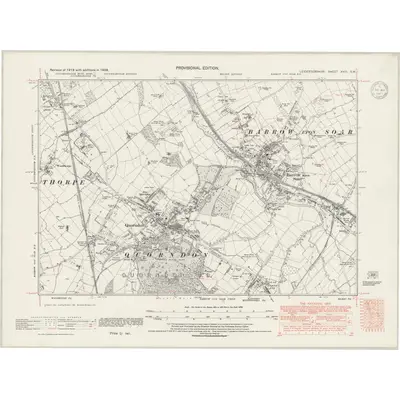1938 Map of Leicestershire XVIII.SW, 1947 Print