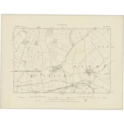 1883 Map of Leicestershire XX.NE, 1884 Print