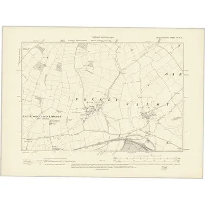 1902 Map of Leicestershire XX.NE, 1904 Print