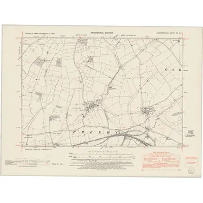 1950 Map of Leicestershire XX.NE, 1953 Print