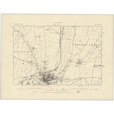 1883 Map of Leicestershire XX.NW, 1884 Print