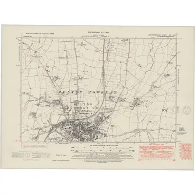1938 Map of Leicestershire XX.NW, 1948 Print
