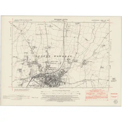 1950 Map of Leicestershire XX.NW, 1953 Print
