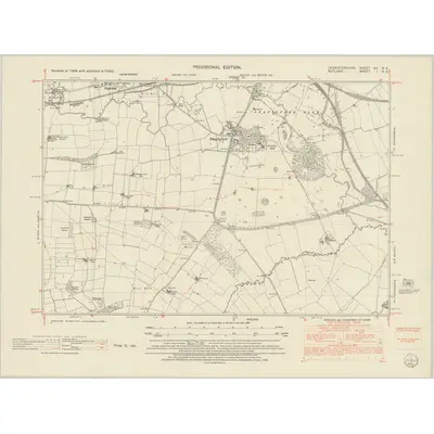 1950 Map of Leicestershire XX.SE, 1953 Print
