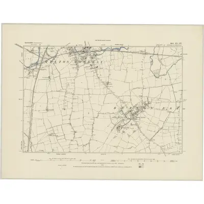 1883 Map of Leicestershire XX.SW, 1884 Print