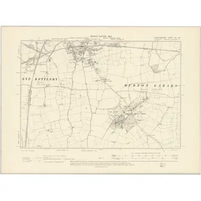 1902 Map of Leicestershire XX.SW, 1904 Print