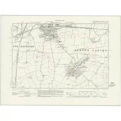 1928 Map of Leicestershire XX.SW, 1931 Print