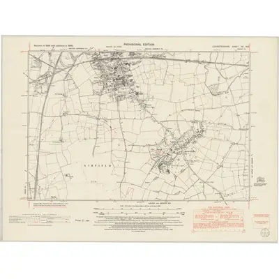 1950 Map of Leicestershire XX.SW, 1953 Print