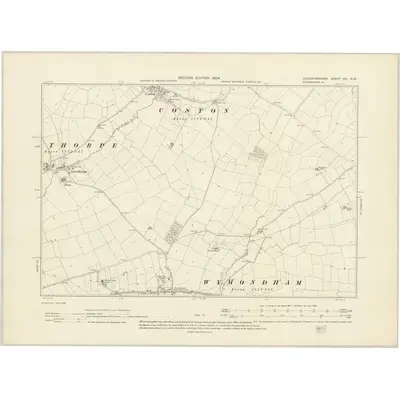 1902 Map of Leicestershire XXI.NW, 1904 Print