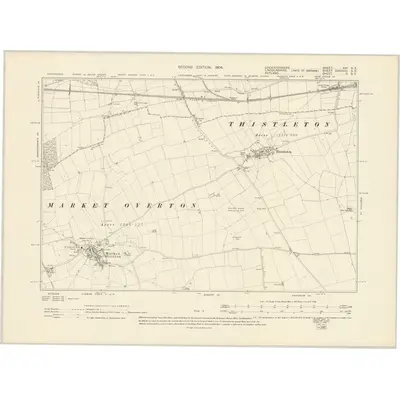 1902 Map of Leicestershire XXI.SE, 1904 Print