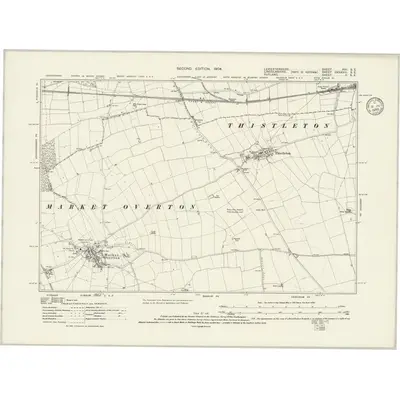 1902 Map of Leicestershire XXI.SE, 1935 Print