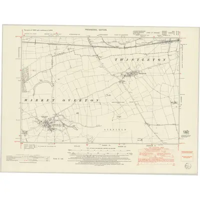 1950 Map of Leicestershire XXI.SE, 1952 Print