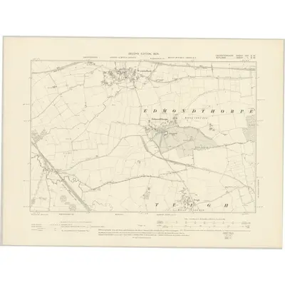 1902 Map of Leicestershire XXI.SW, 1904 Print