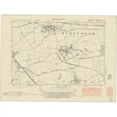 1950 Map of Leicestershire XXI.SW, 1951 Print