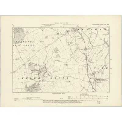 1901 Map of Leicestershire XXII.SE, 1903 Print