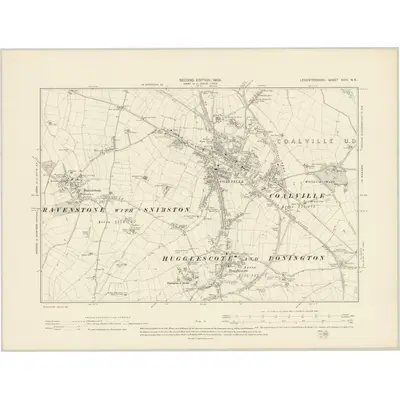 1901 Map of Leicestershire XXIII.NE, 1903 Print