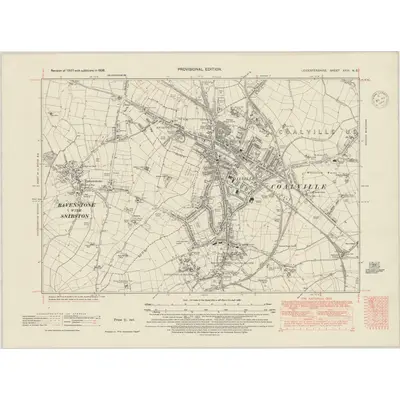 1938 Map of Leicestershire XXIII.NE, 1948 Print