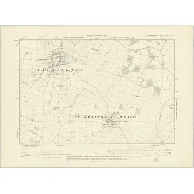1901 Map of Leicestershire XXIII.NW, 1904 Print