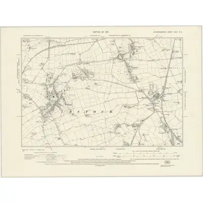 1927 Map of Leicestershire XXIII.SE, 1931 Print