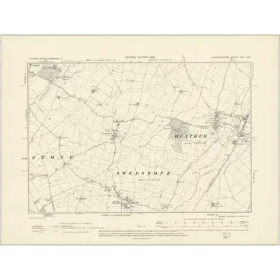 1901 Map of Leicestershire XXIII.SW, 1903 Print