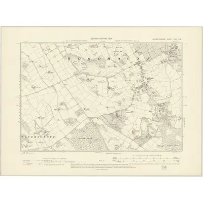 1901 Map of Leicestershire XXIV.NE, 1904 Print