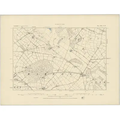 1882 Map of Leicestershire XXIV.NW, 1884 Print
