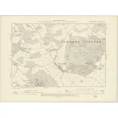 1901 Map of Leicestershire XXIV.SE, 1904 Print