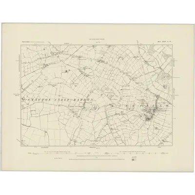 1882 Map of Leicestershire XXIV.SW, 1884 Print