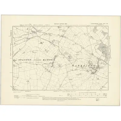 1901 Map of Leicestershire XXIV.SW, 1903 Print