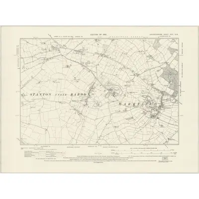 1927 Map of Leicestershire XXIV.SW, 1930 Print