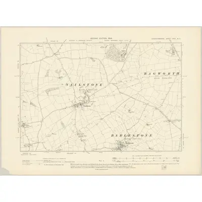 1901 Map of Leicestershire XXIX.NE, 1904 Print