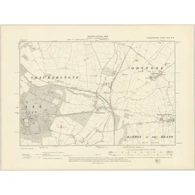 1901 Map of Leicestershire XXIX.NW, 1903 Print