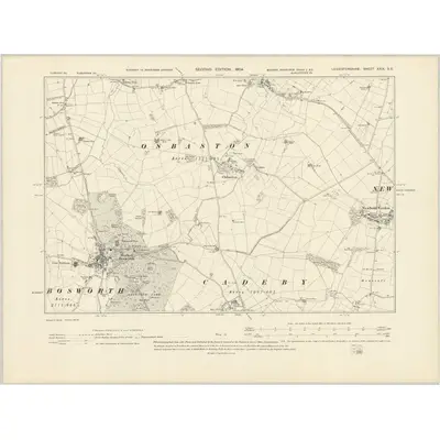 1901 Map of Leicestershire XXIX.SE, 1904 Print