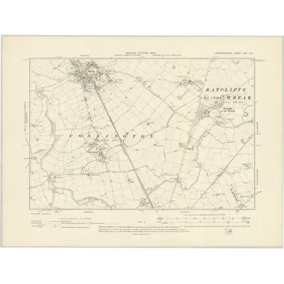 1901 Map of Leicestershire XXV.NE, 1904 Print