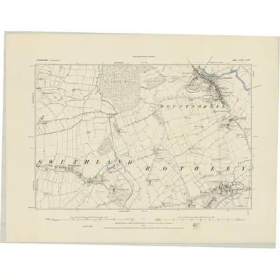 1883 Map of Leicestershire XXV.NW, 1884 Print
