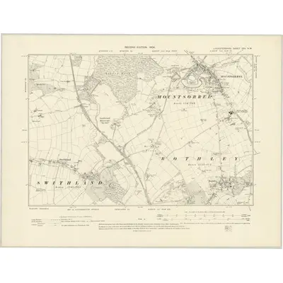 1901 Map of Leicestershire XXV.NW, 1904 Print