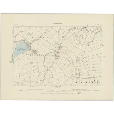 1883 Map of Leicestershire XXV.SW, 1884 Print