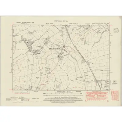 1938 Map of Leicestershire XXV.SW, 1948 Print