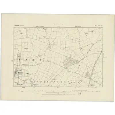 1883 Map of Leicestershire XXVI.NE, 1884 Print