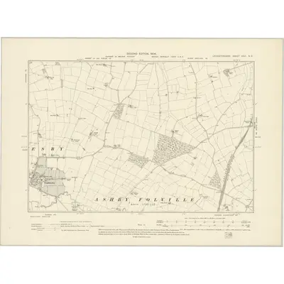 1902 Map of Leicestershire XXVI.NE, 1904 Print