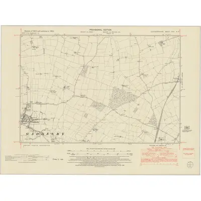 1950 Map of Leicestershire XXVI.NE, 1952 Print