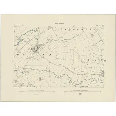 1883 Map of Leicestershire XXVI.NW, 1884 Print