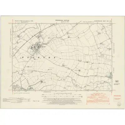 1950 Map of Leicestershire XXVI.NW, 1952 Print