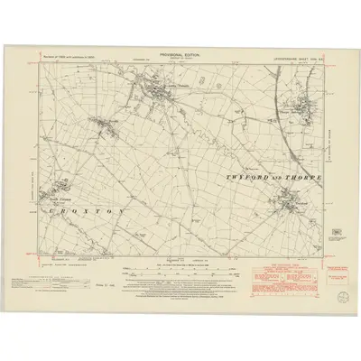 1950 Map of Leicestershire XXVI.SE, 1952 Print