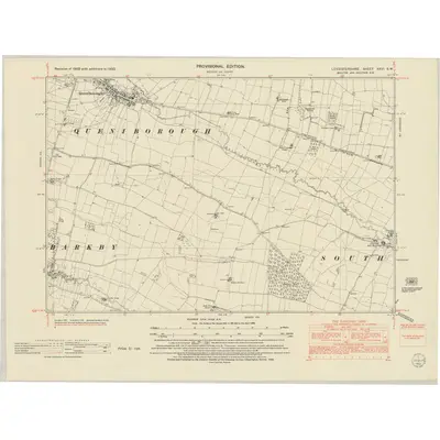 1950 Map of Leicestershire XXVI.SW, 1952 Print