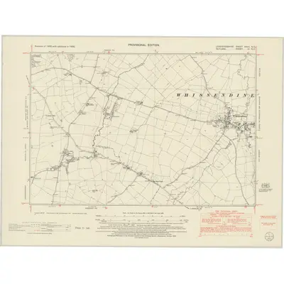 1950 Map of Leicestershire XXVII.NE, 1952 Print