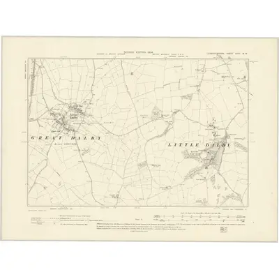 1902 Map of Leicestershire XXVII.NW, 1904 Print