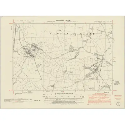 1950 Map of Leicestershire XXVII.NW, 1952 Print